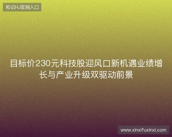 目标价230元科技股迎风口新机遇业绩增长与产业升级双驱动前景
